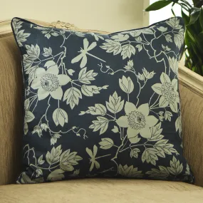 Passion Flower Lichen Indigo Cushion Cover, 50 cm