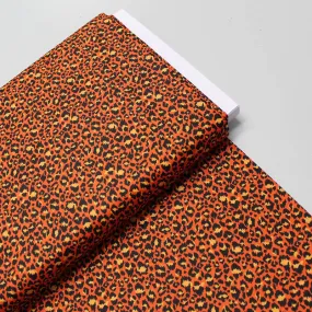 100% Cotton Orange Leopard Print