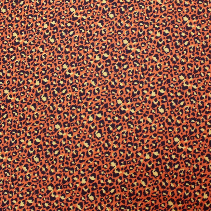 100% Cotton Orange Leopard Print