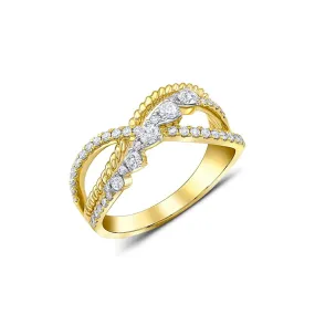 18k Yellow Gold Diamond Lace Ring