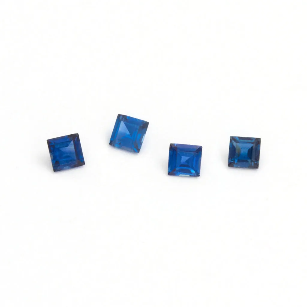 2.5 to 3.5mm Bright Blue Australian Sapphire Carré Step Cuts