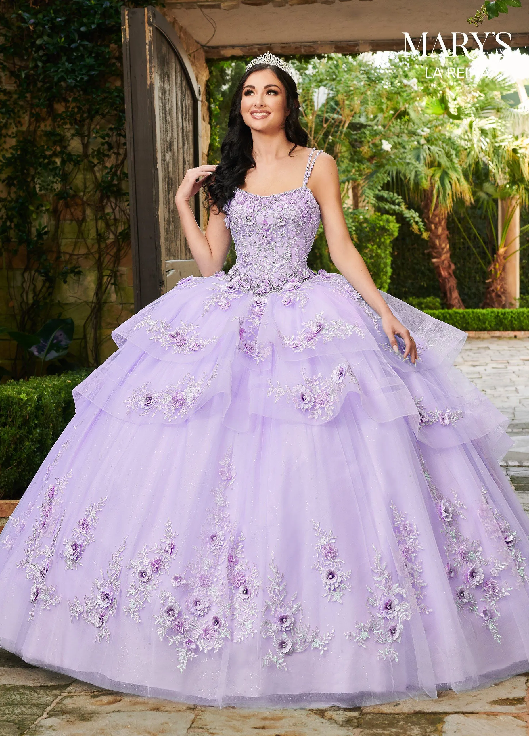 3D Floral Quinceanera Dress by Mary's Bridal MQ2124