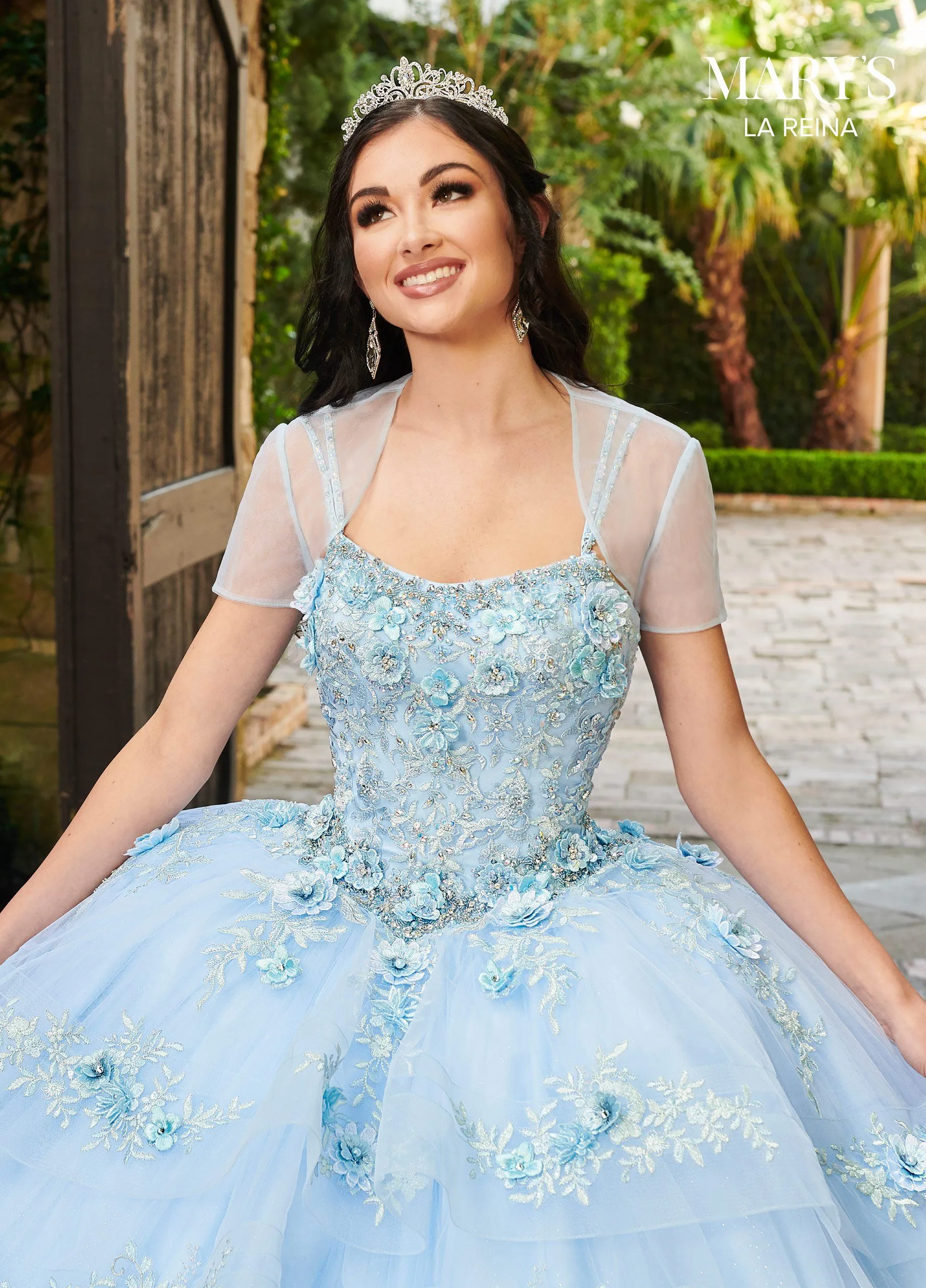 3D Floral Quinceanera Dress by Mary's Bridal MQ2124