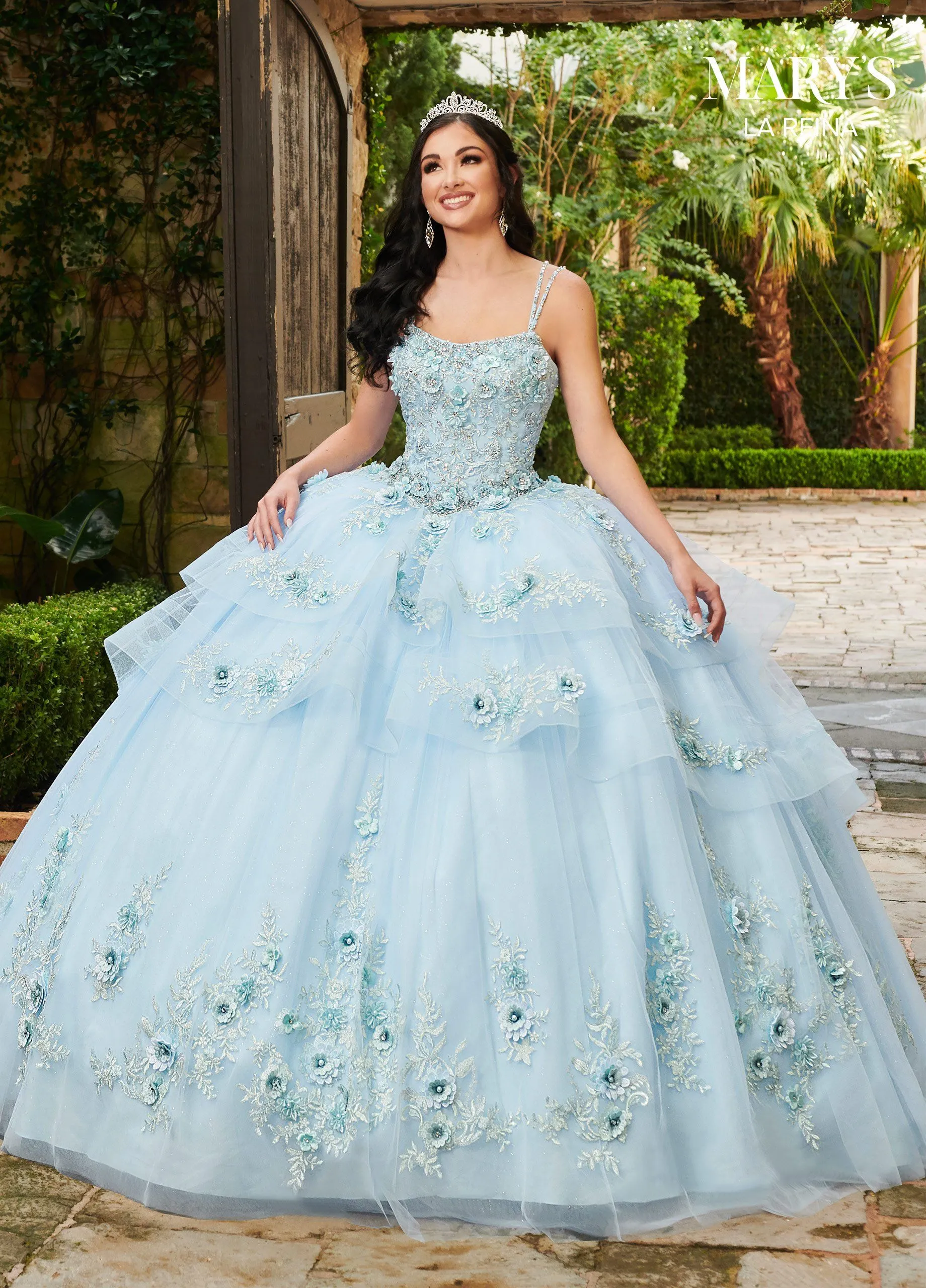 3D Floral Quinceanera Dress by Mary's Bridal MQ2124