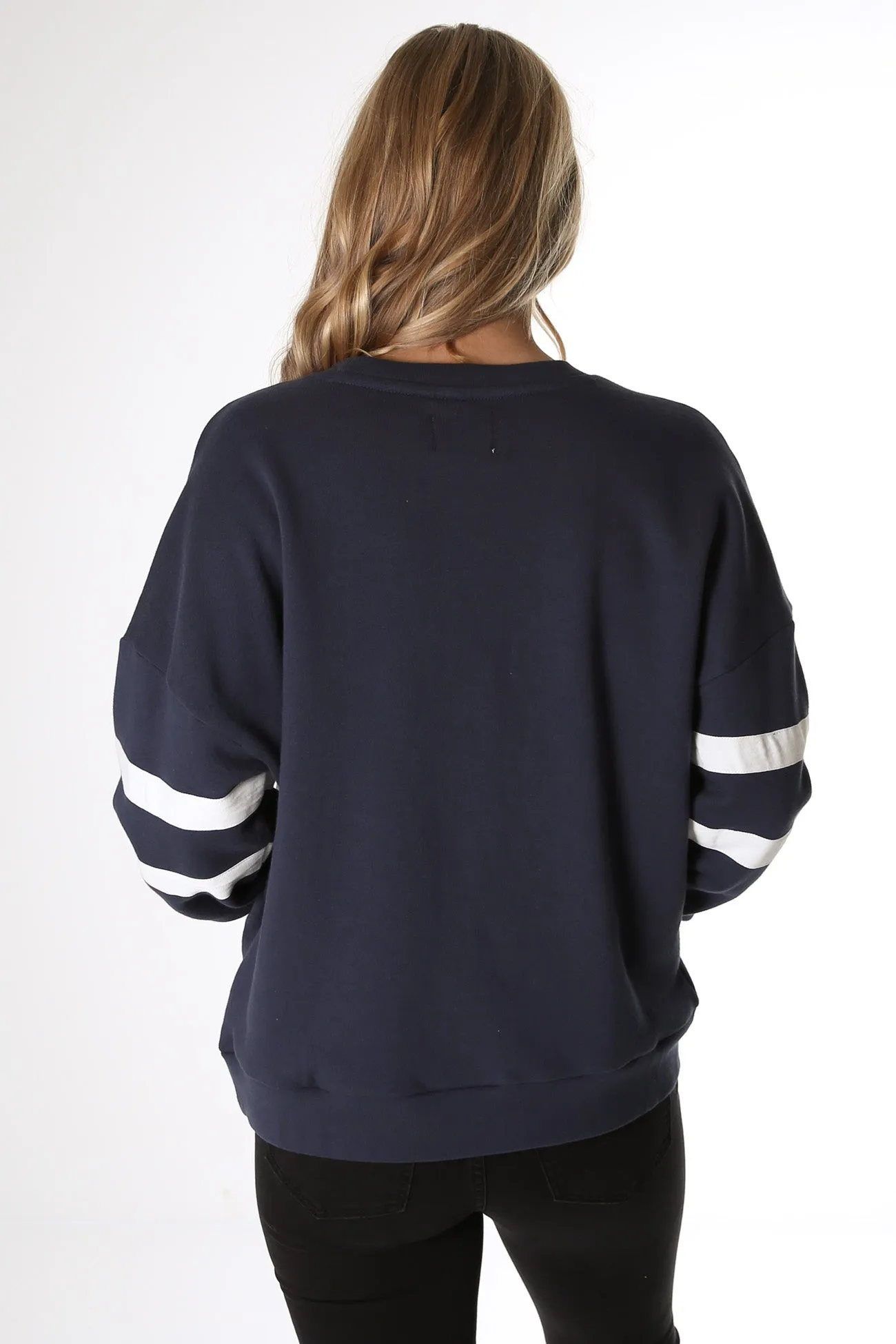 A Oversized Sweater 70's Panel Navy