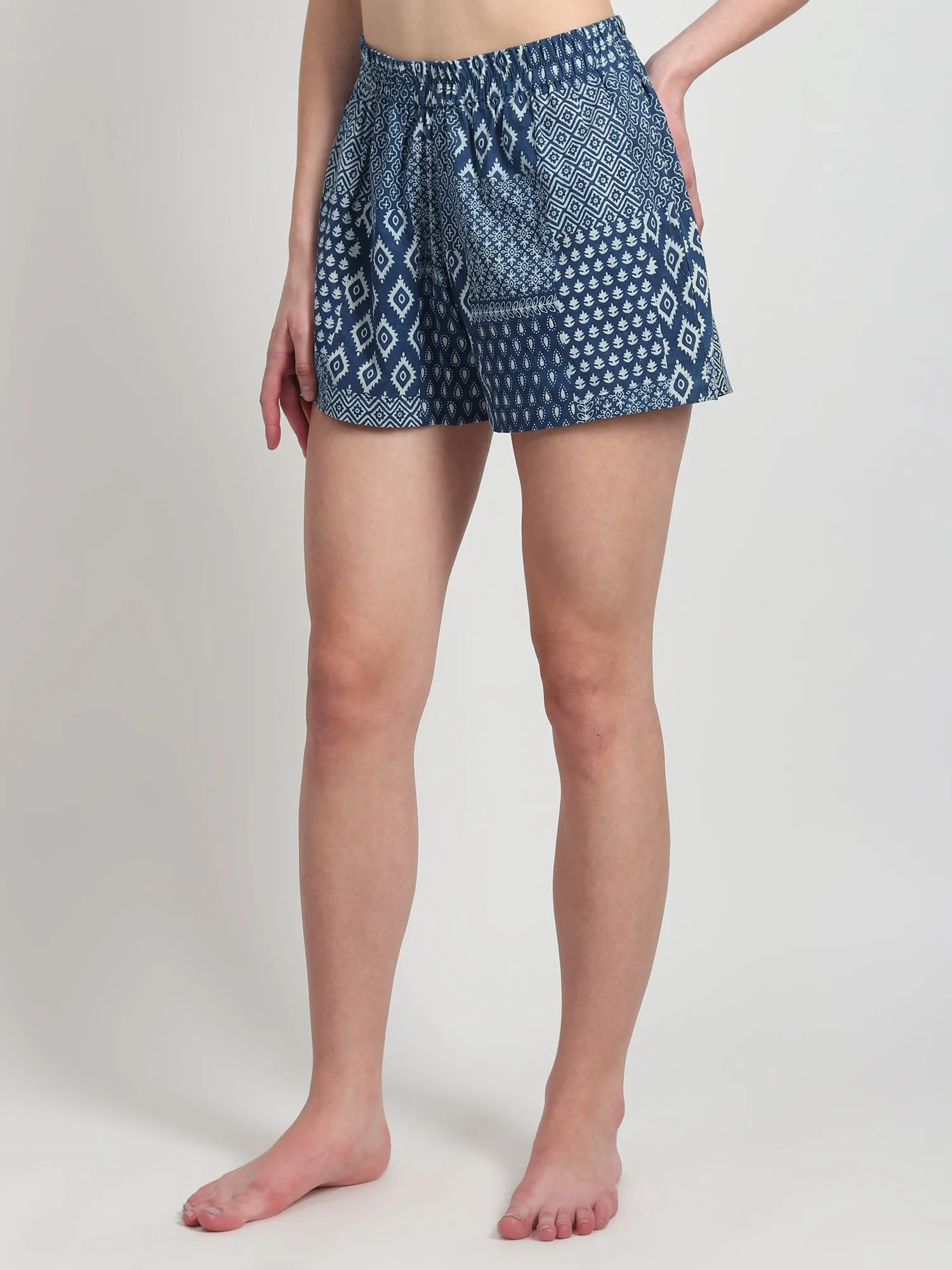 Adolf Block Printed Cotton Shorts