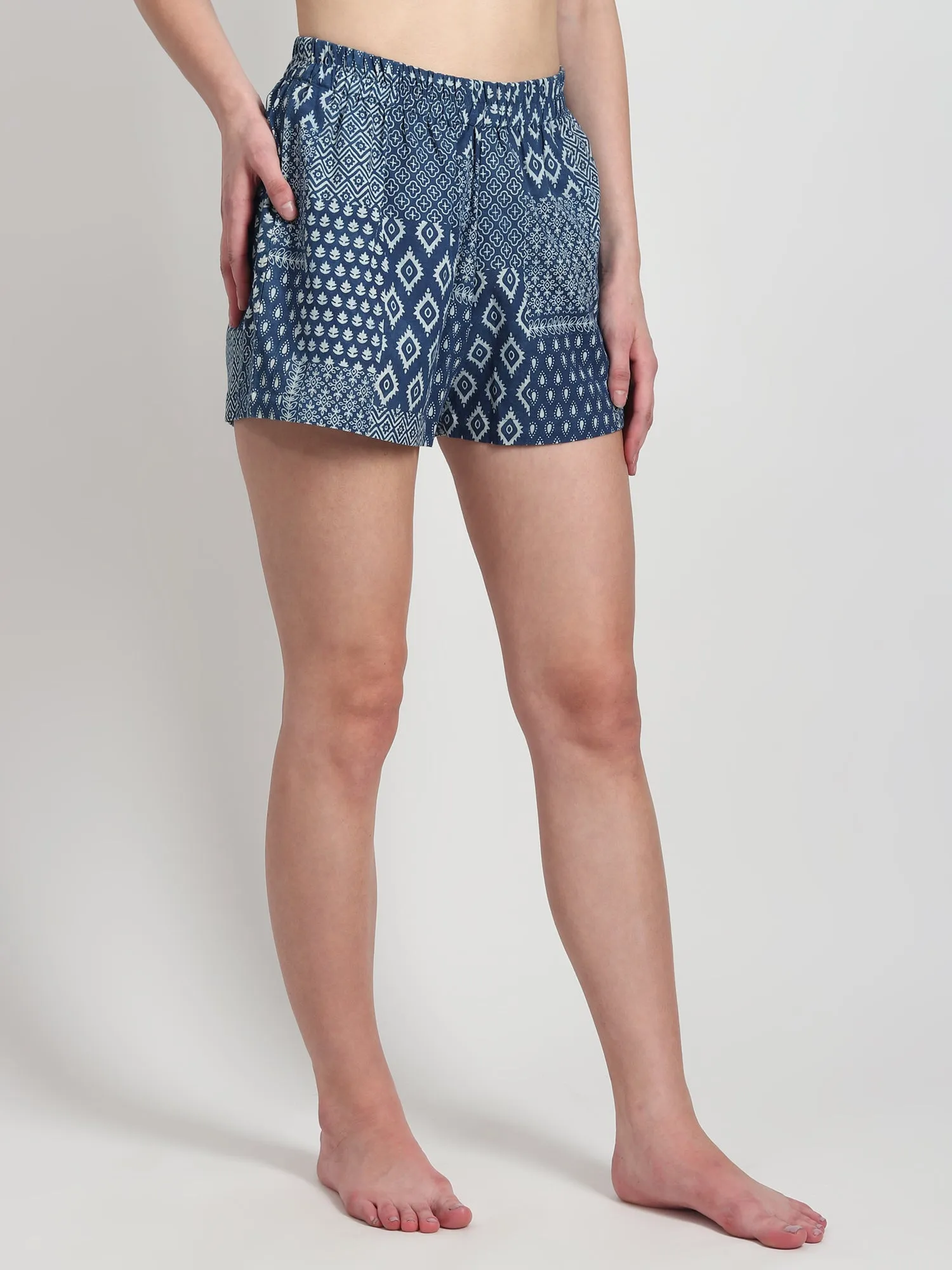 Adolf Block Printed Cotton Shorts