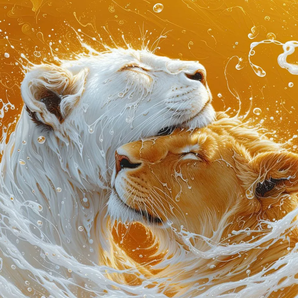 Amber Cascade of Feline Majesty