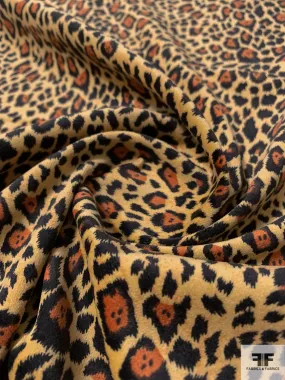 Animal Pattern Printed Velveteen - Golden Have / Black / Brick Orange