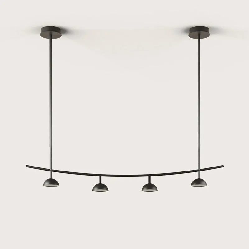 Black Dome Shade Linear Pendant