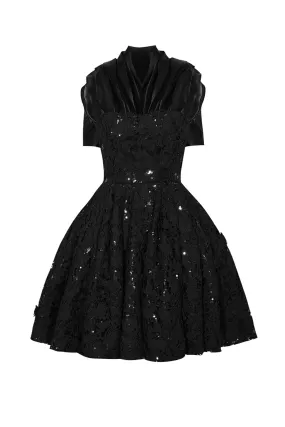 Black Lace Shadow Mini Dress