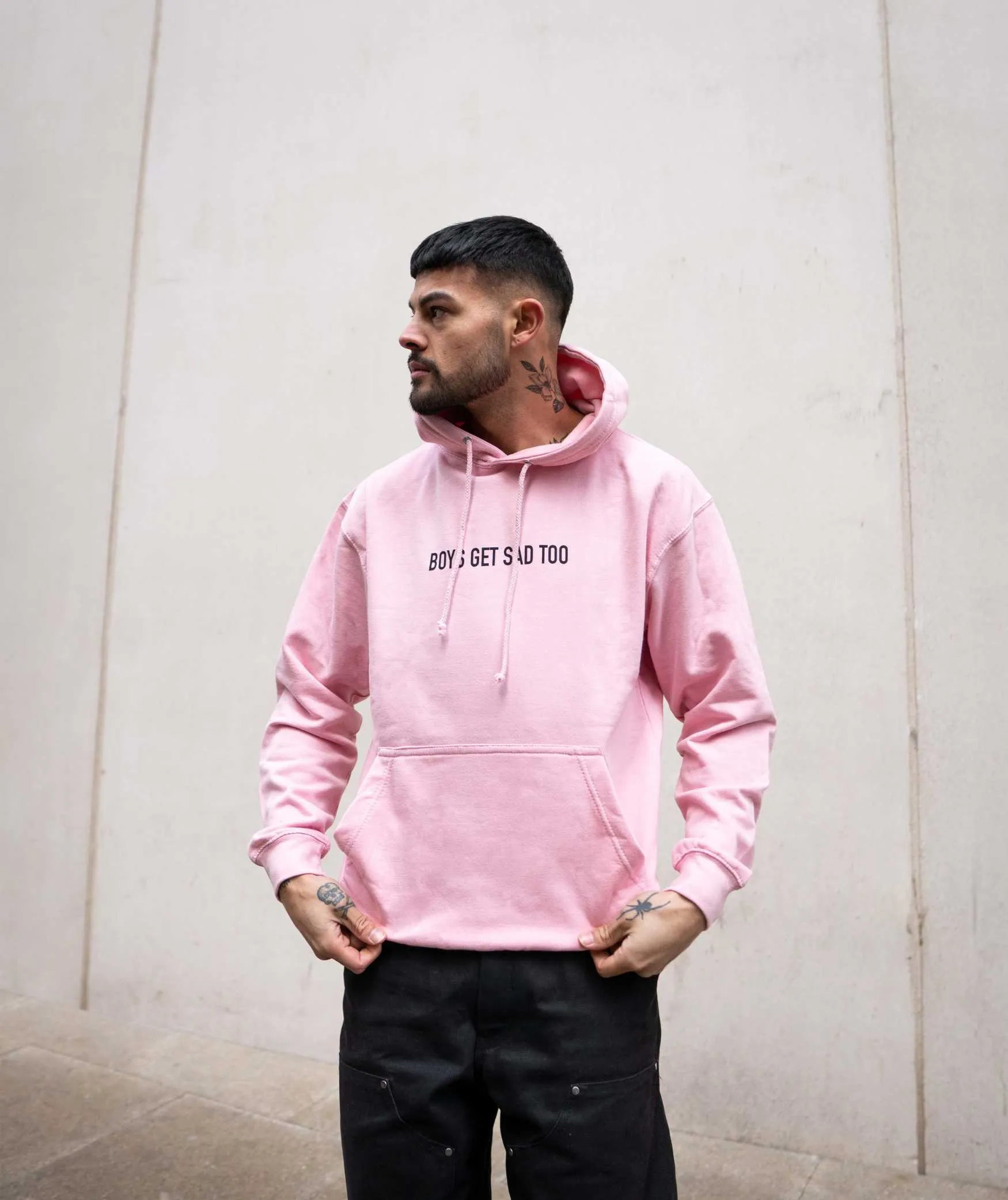 BLOCK LOGO HOODY PINK