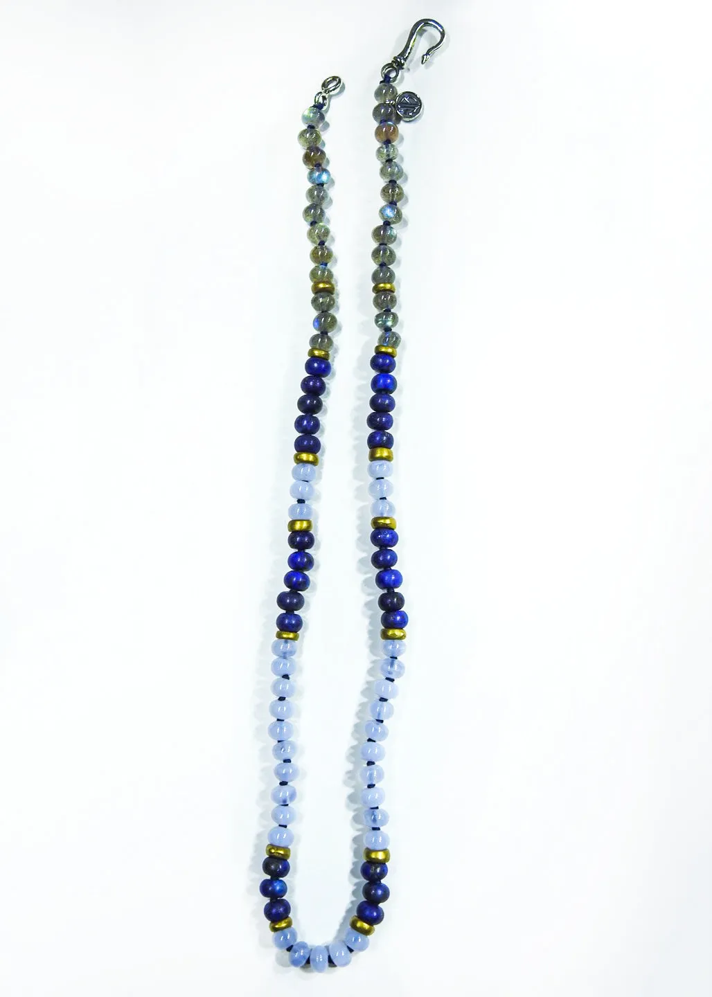 Blue Lace Agate, Labradorite & Lapiz Lazuli "Zuma" Surf Necklace