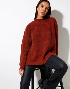 Bondy Jumper in Knit Brick