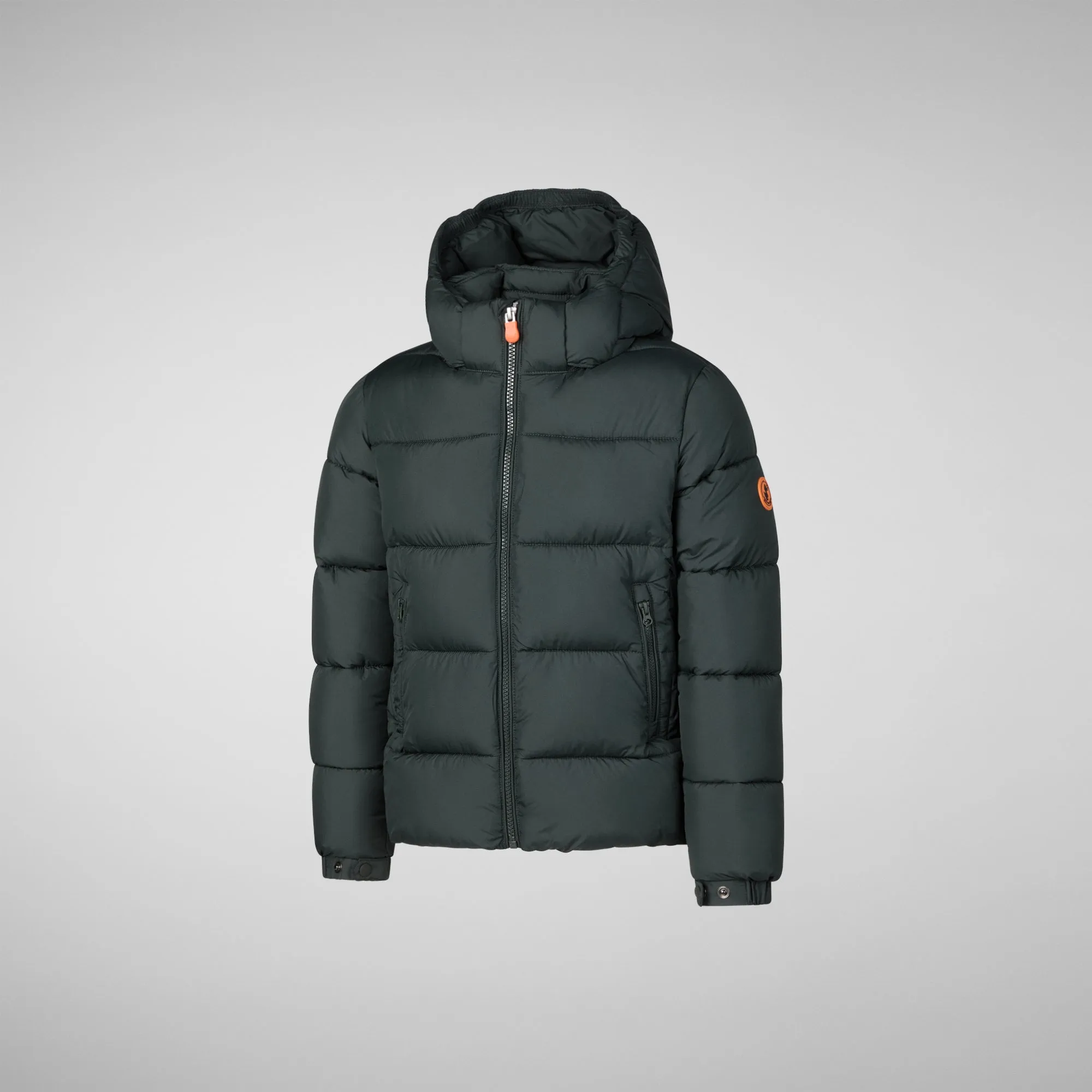 Boys' animal free puffer jacket Foster in green black