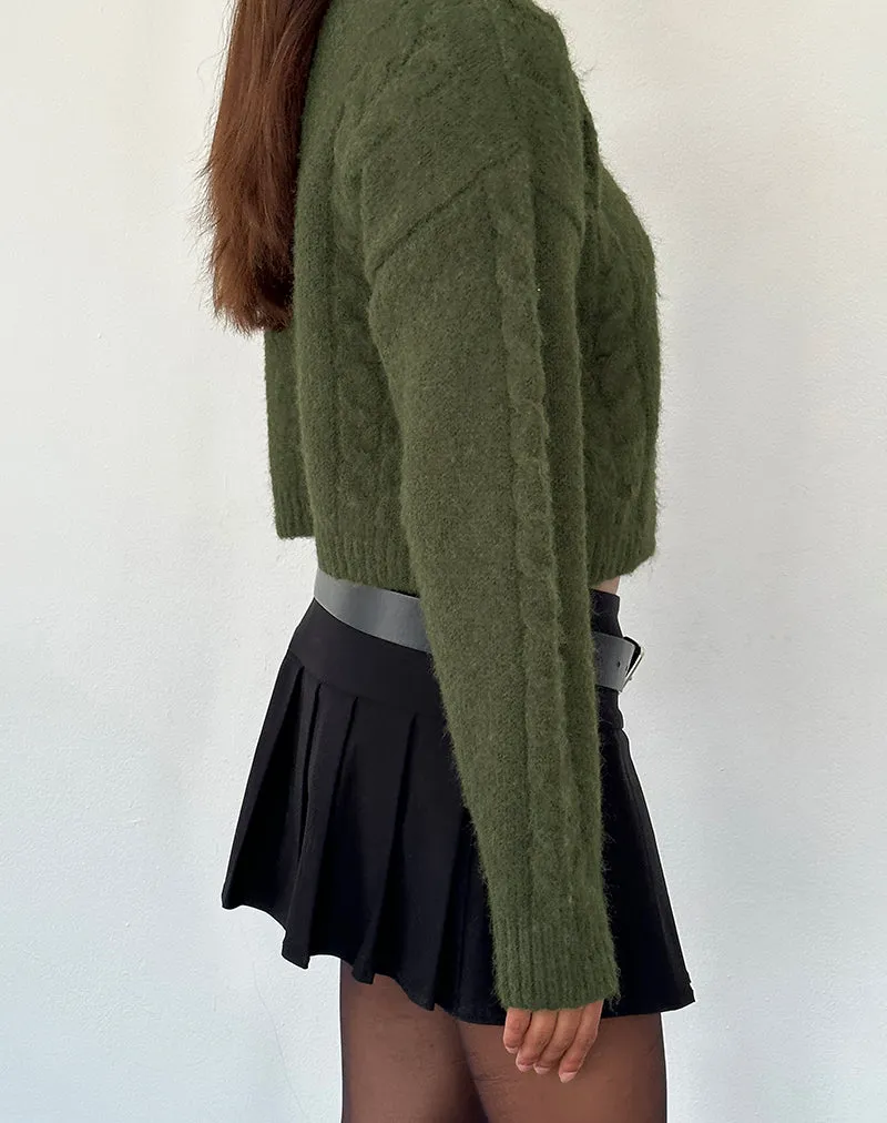 Claire Knit Cardigan in Forest Green