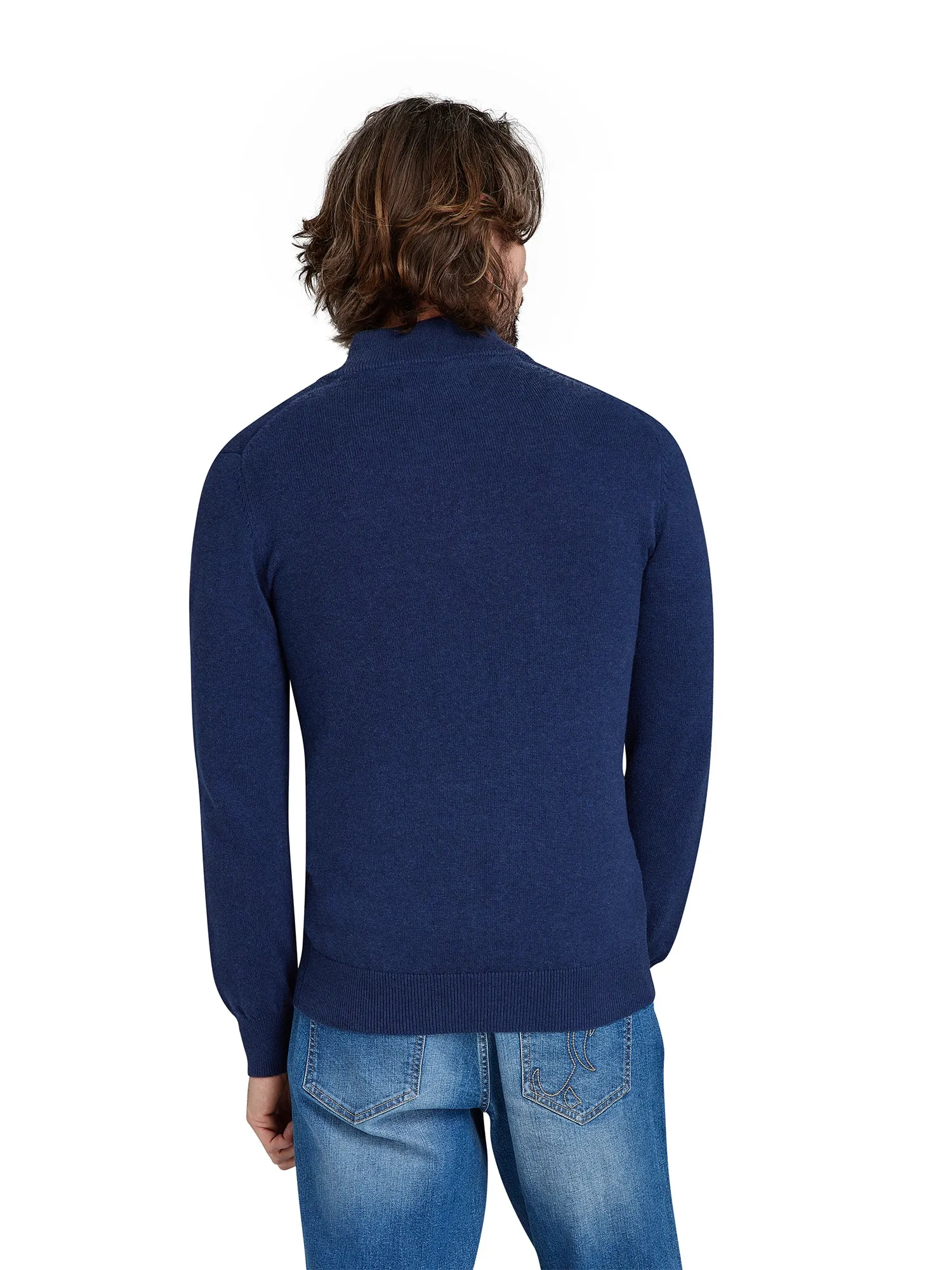 Classic Quarter Zip Knit - Navy