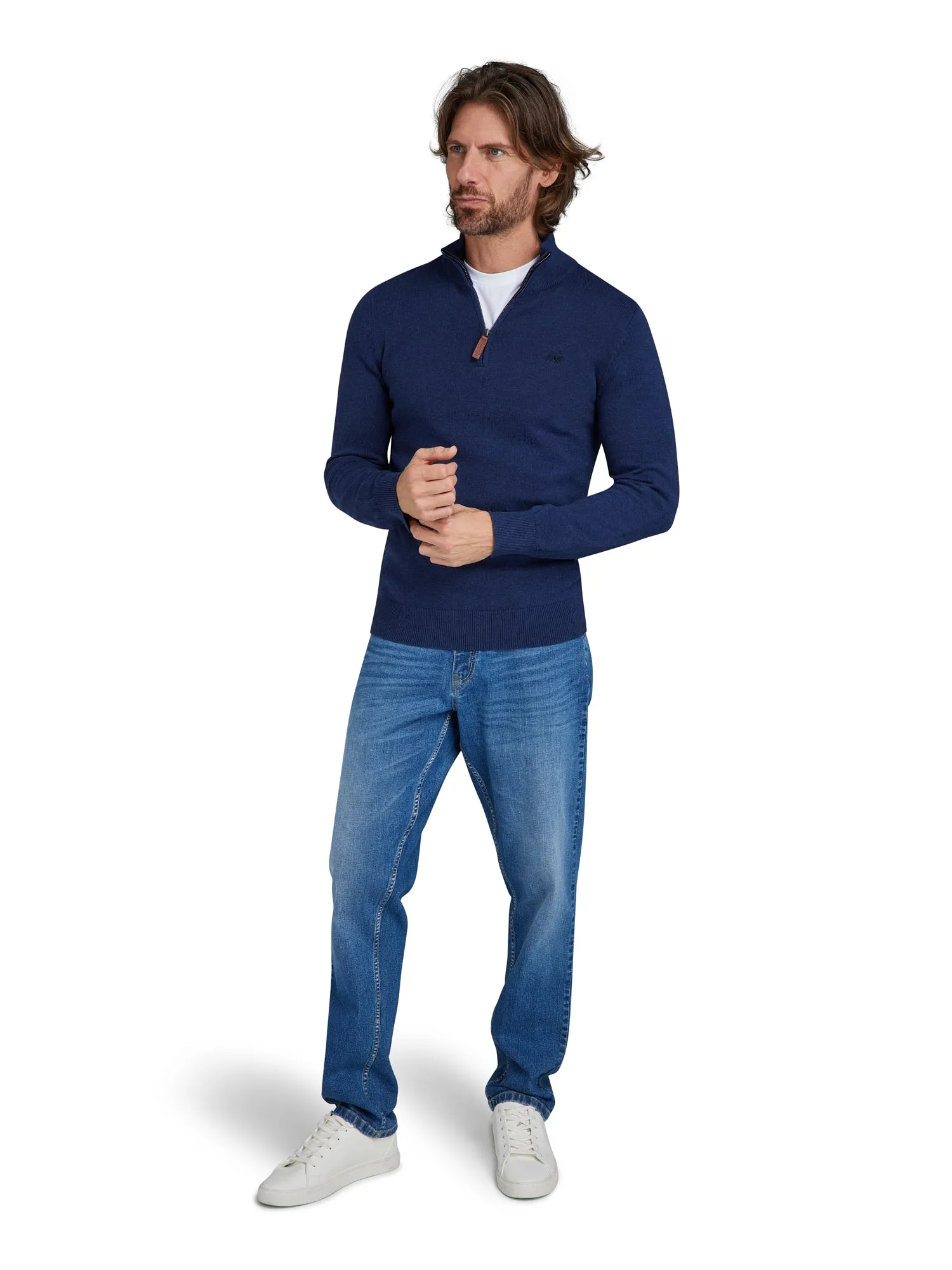 Classic Quarter Zip Knit - Navy