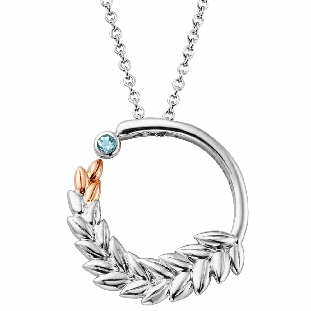 Clogau Lilibet Silver and Sky Blue Topaz Pendant 3SQNM0723