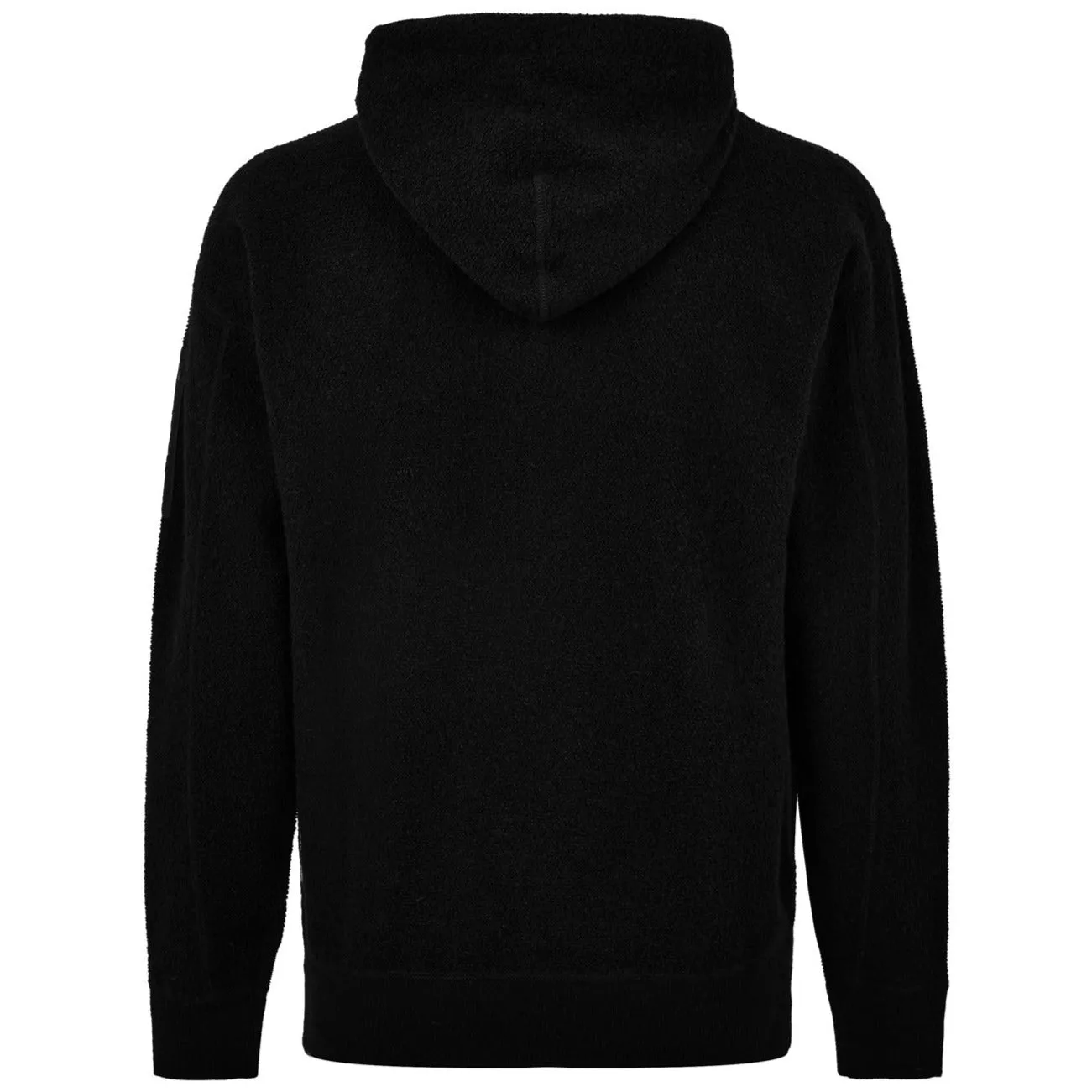 CP Company Black Lambswool Pocket Hoodie