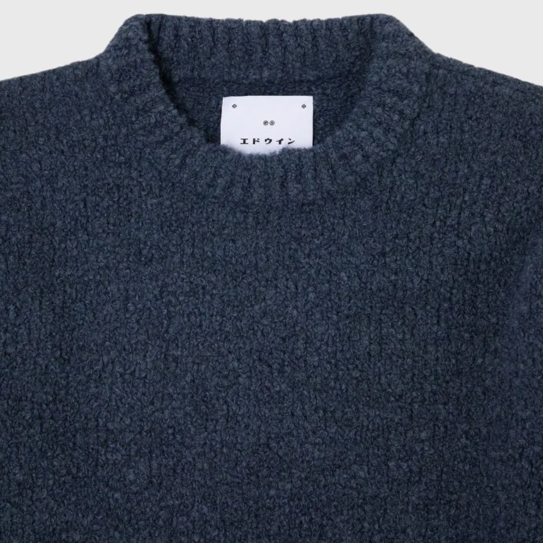 Edwin Dun Textured Sweater Ink Garment Washed