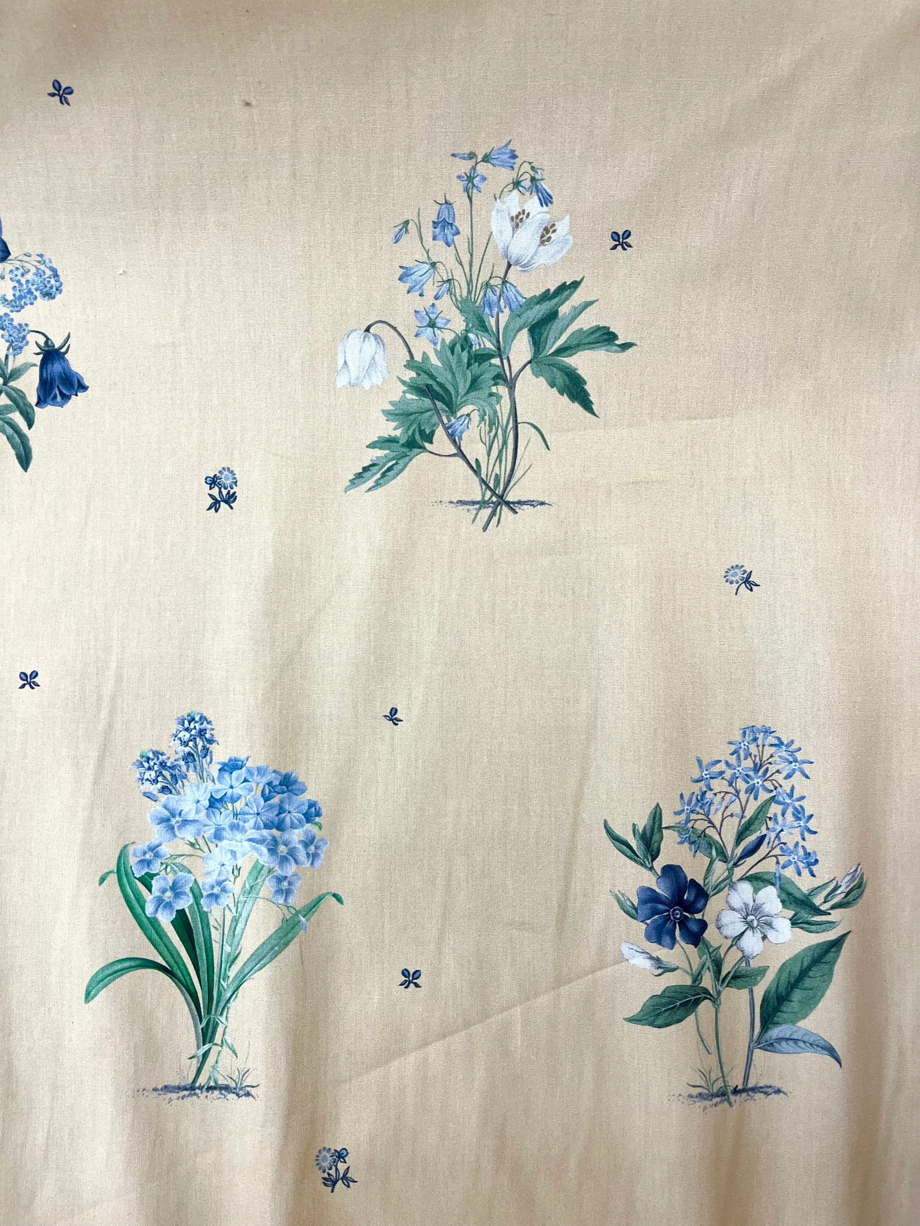 European Floral Print Cotton - Yellow, Blue, Green