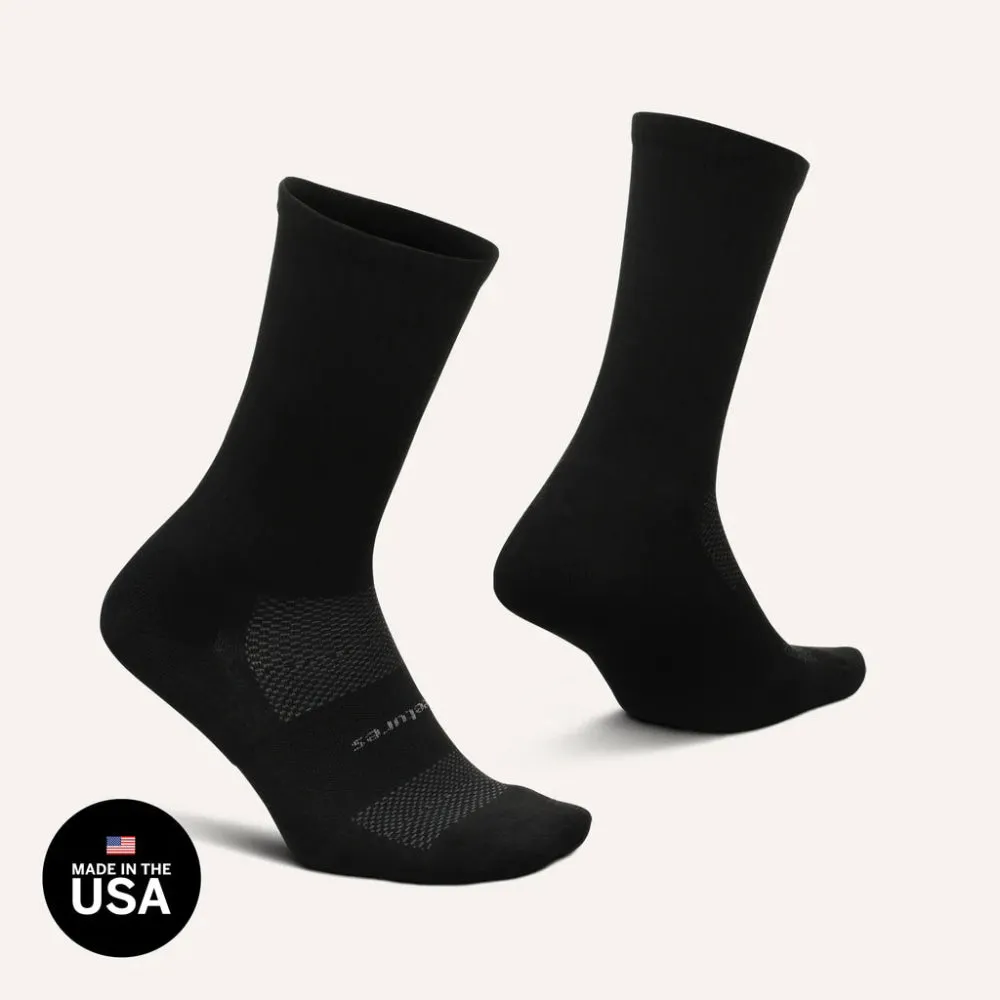 Feetures High Performance Max Cushion Crew Socks - Black