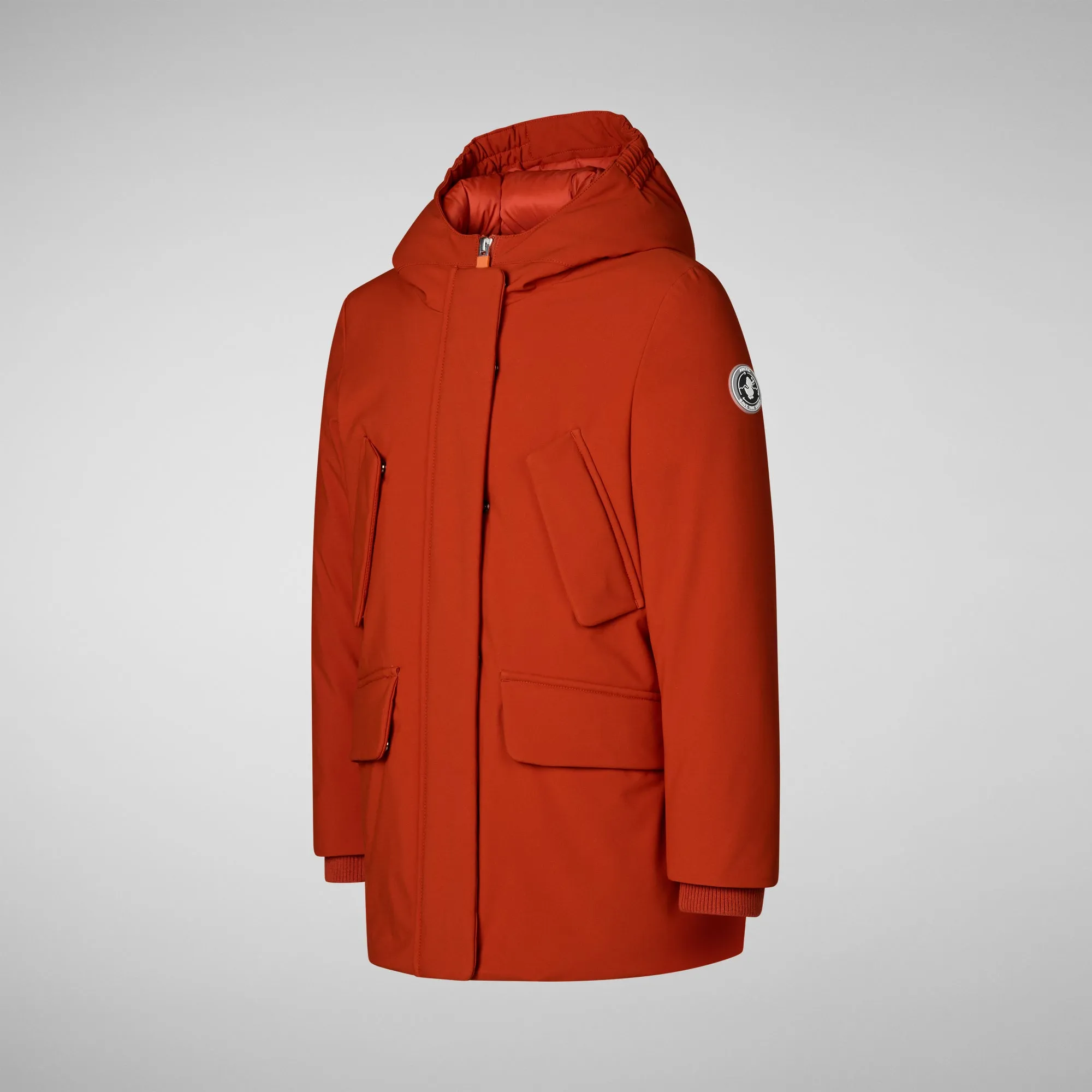 Girls' hooded parka Ally in maple orange