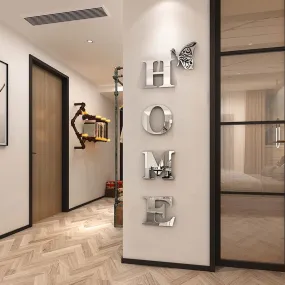 JM3343 Cross-border Foreign Trade HOME Family Slogan Acrylic 3d Mirror Wall Stickers Porch Door Decorations