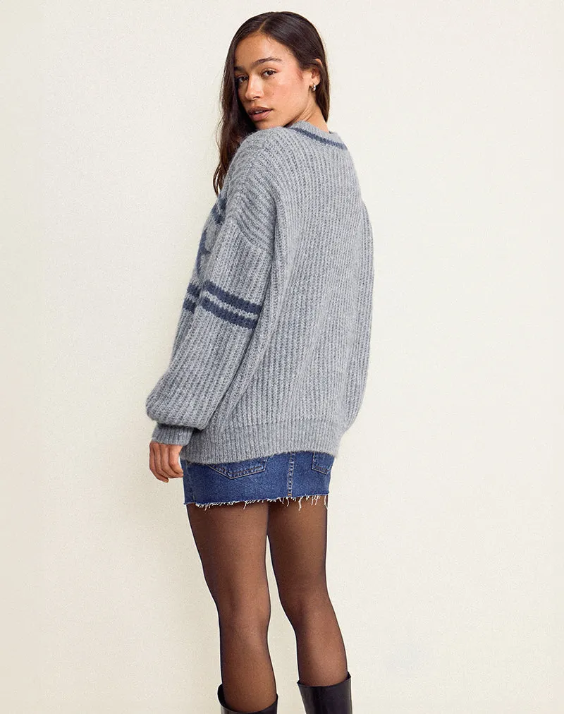 Lulees Jumper in Star Stripe Grey