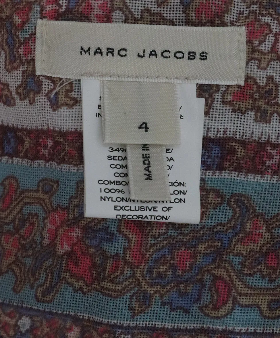 Marc Jacobs Pink Blue & Ivory Blouse sz 4