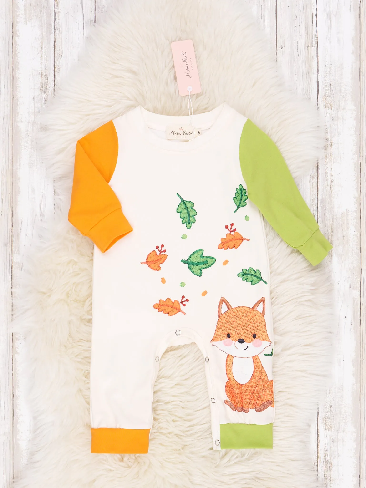 Orange and Green Little Fox Romper