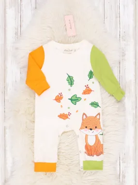 Orange and Green Little Fox Romper