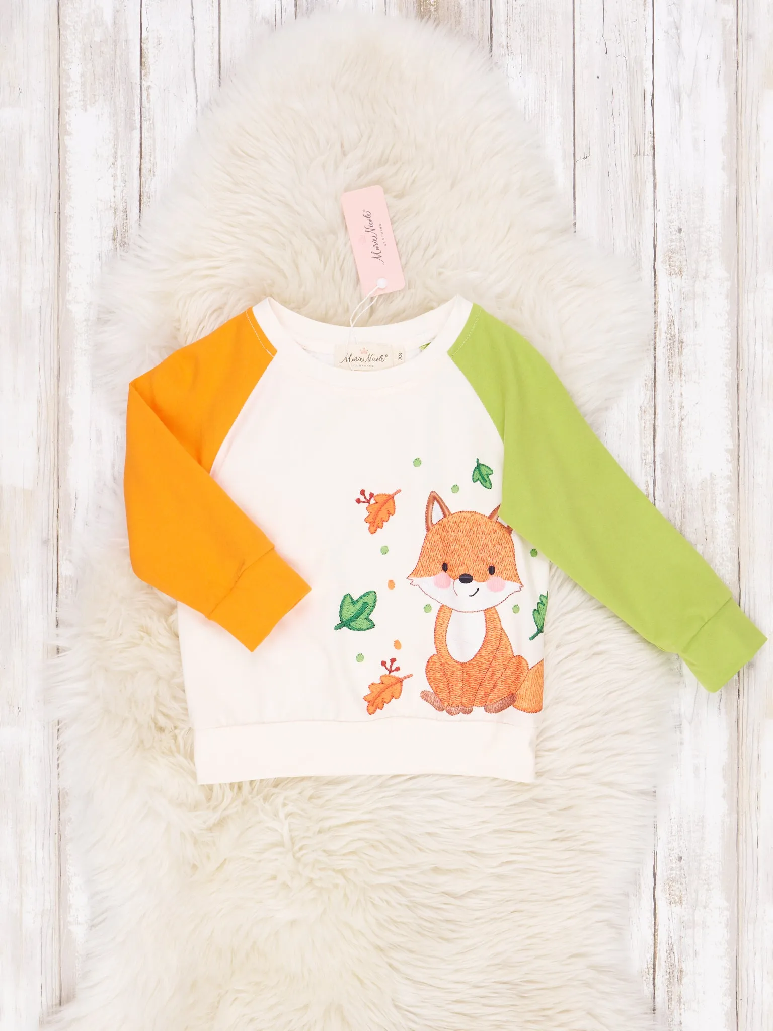 Orange and Green Little Fox Sweatshirt