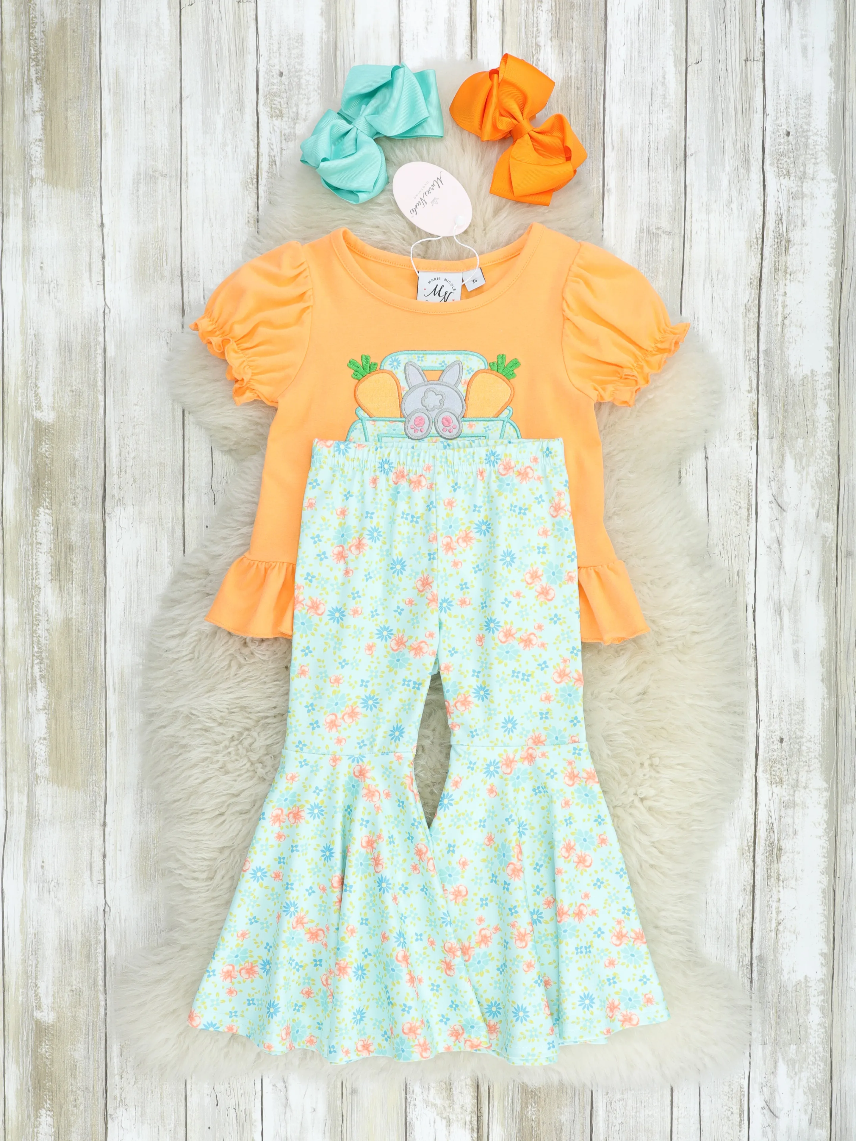 Orange Bunny Truck Ruffle Outfit