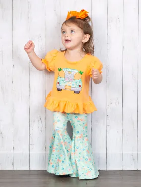 Orange Bunny Truck Ruffle Outfit