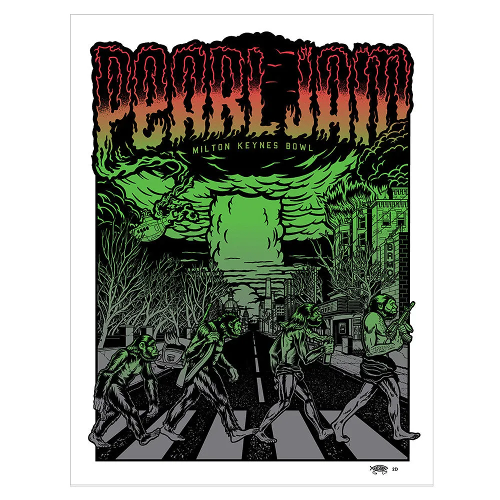 Pearl Jam 2014 Milton Keynes Bowl Concert Poster