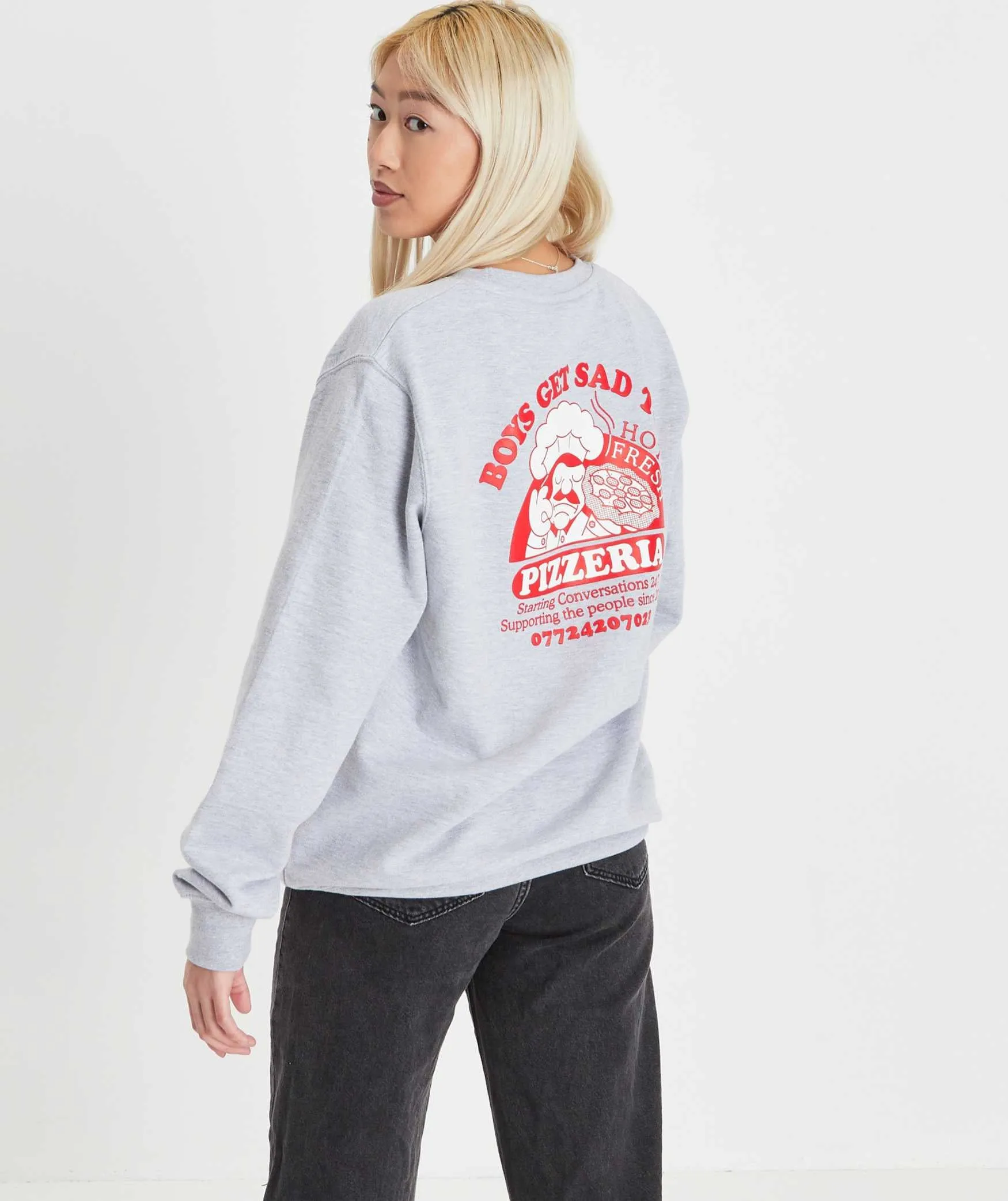 PIZZA CREWNECK GREY