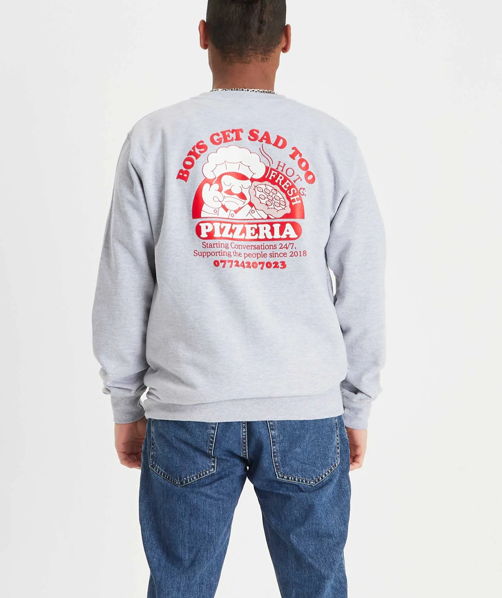 PIZZA CREWNECK GREY