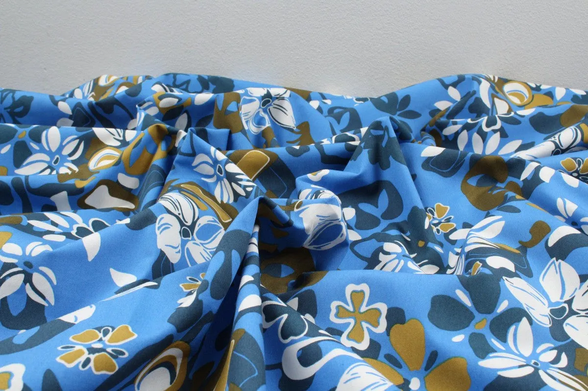 Printed Cotton Poplin - Abstract Flowers - M.O.Q 30 Mts