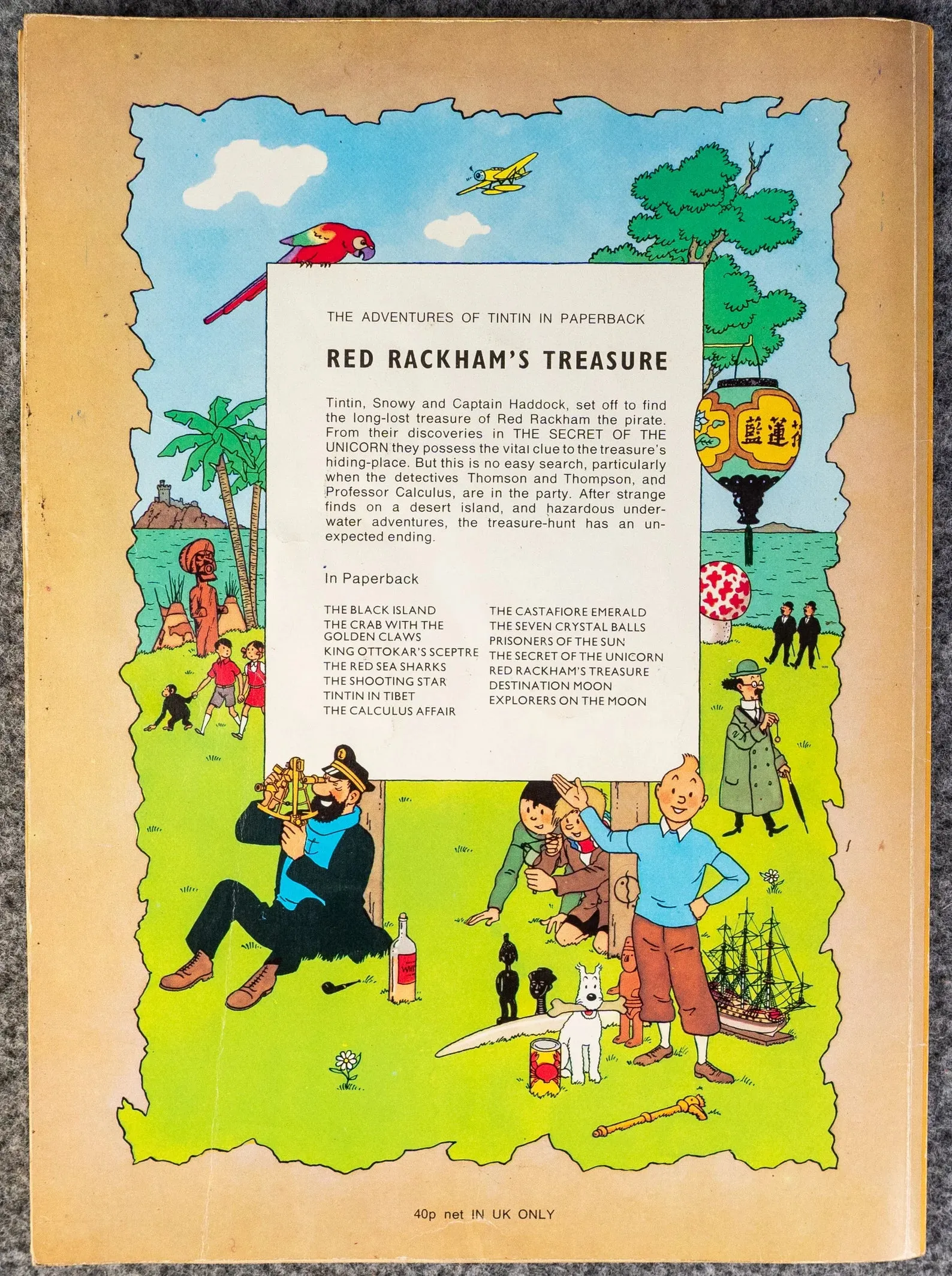 Red Rackham's Treasure Methuen 1974 1st UK Paperback Edition Rare Tintin Book Herge