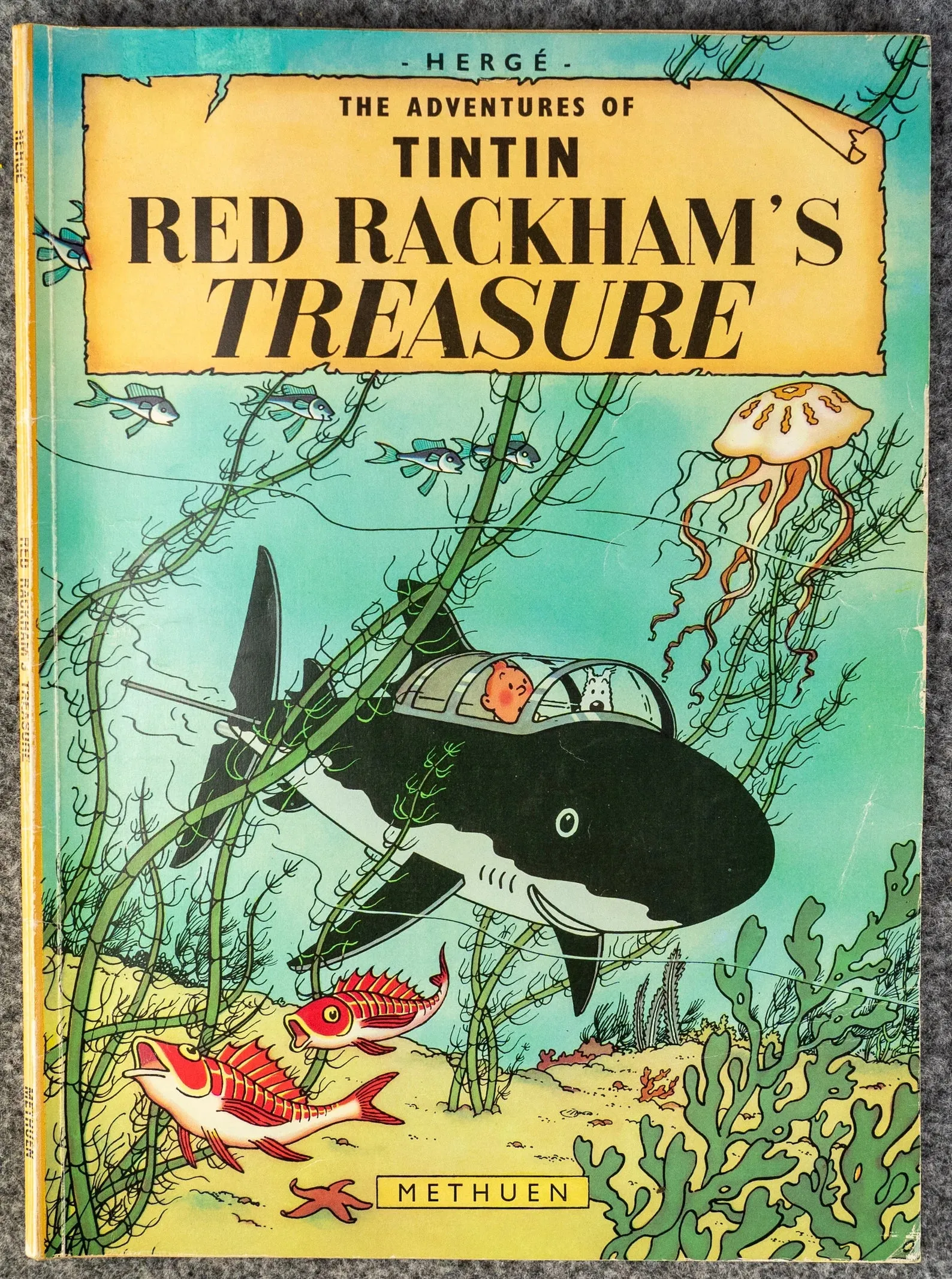 Red Rackham's Treasure Methuen 1974 1st UK Paperback Edition Rare Tintin Book Herge