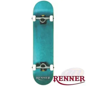 Renner Pro Series Complete Skateboard 7 Ply, Virus Trucks, Abec 9 - Blue