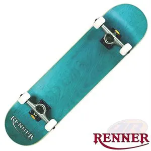 Renner Pro Series Complete Skateboard 7 Ply, Virus Trucks, Abec 9 - Blue