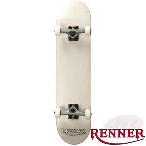 Renner Pro Series Complete Skateboard 7 Ply, Virus Trucks, Abec 9 - White