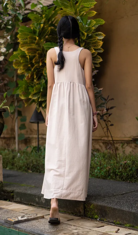 Romantic Dress Cotton Linen Natural, 3 sizes