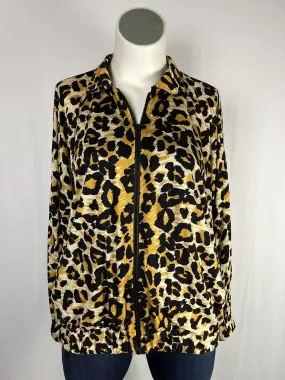 Vintage Iona Size 16 Orange & Black Animal Print Jacket